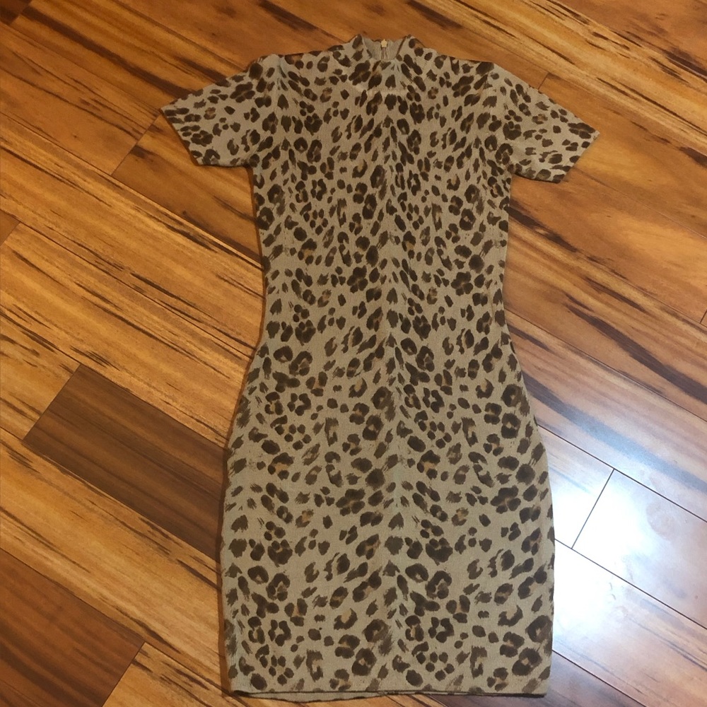 CHEETAH SWEATER DRESS